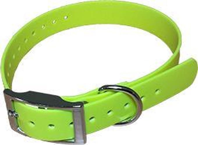 Halsband BioThane Beta - GEEL - 600mmX25mm - dubbele gesp