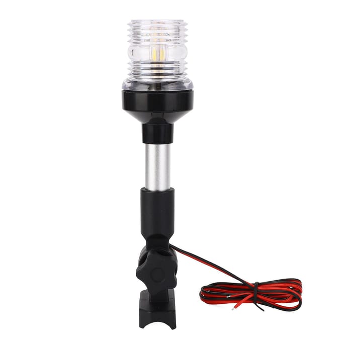 Ankerlicht IP67 Waterdicht Wit Licht LED 3NM Zichtbaarheid Rondom Opklapbaar Boot Heklicht 9in black