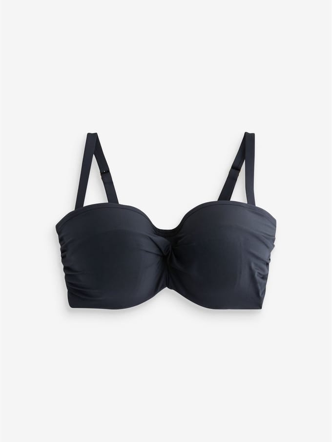 Next - Dames - F-K gedraaide bandeau-bikinitop met beugels - Zwart
