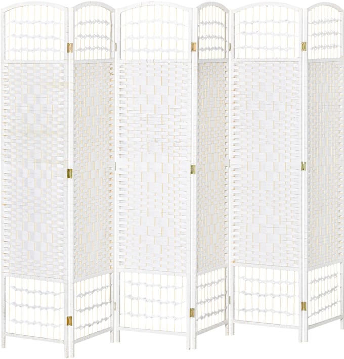 HOMCOM Privacy Screen - Papiervezel - 242x170x1,7cm - Wit