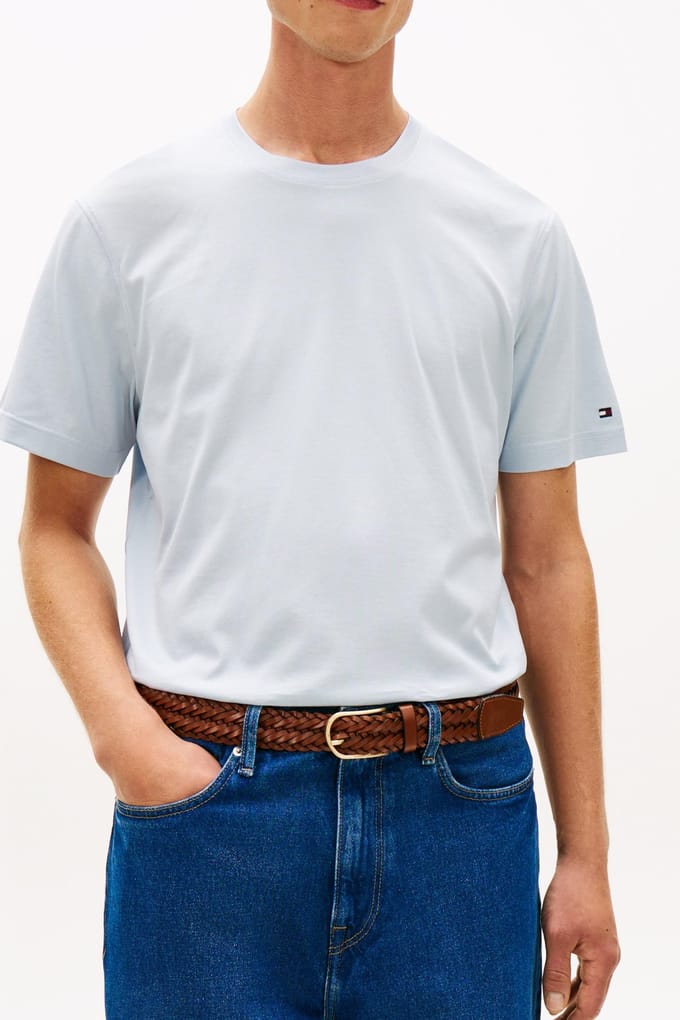 Tommy Hilfiger Dc Essential Tee Breezy Blue Taglia: L | Magliette basic Outlet | Uomo | Blu