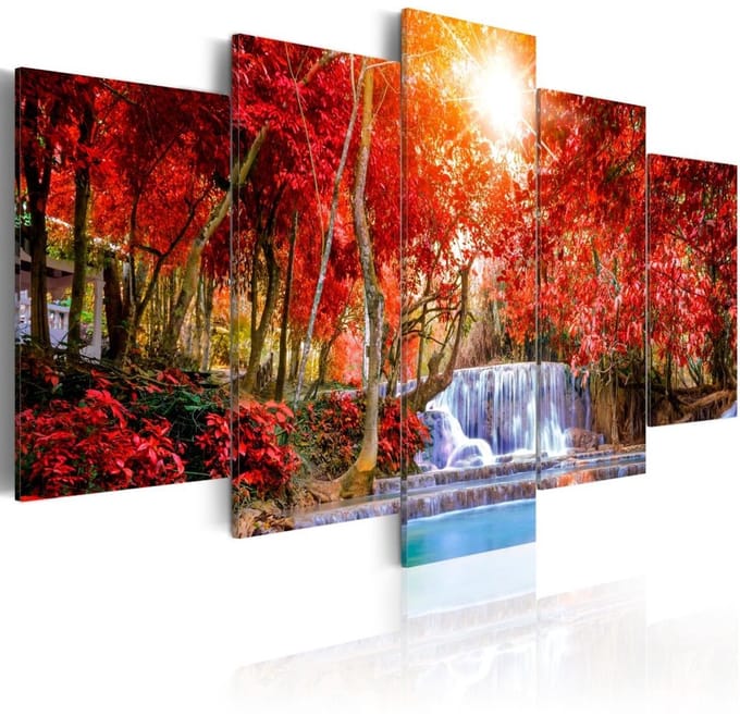Schilderij - Waterval van Zuchten, 5luik