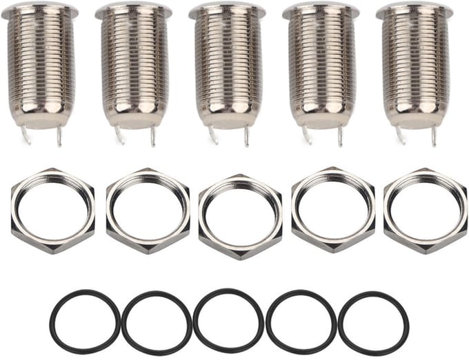 5 stuks set 2A 36V 12mm 2-pins waterdichte zelfvergrendelende drukknopschakelaar
