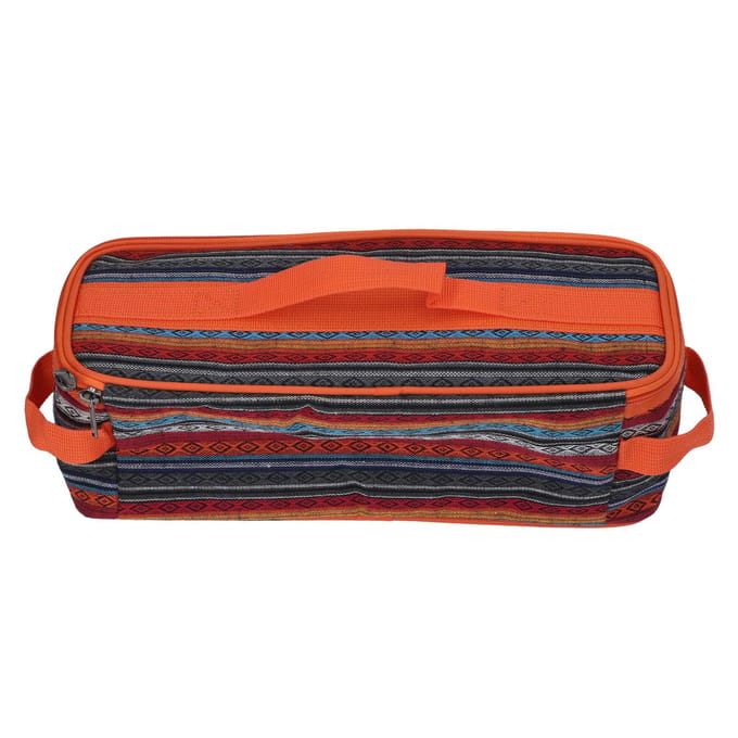Sac de Rangement pour Ustensiles de Camping Grande Capacité Détachable Double Fermeture Éclair Style National Sac à Vaisselle red