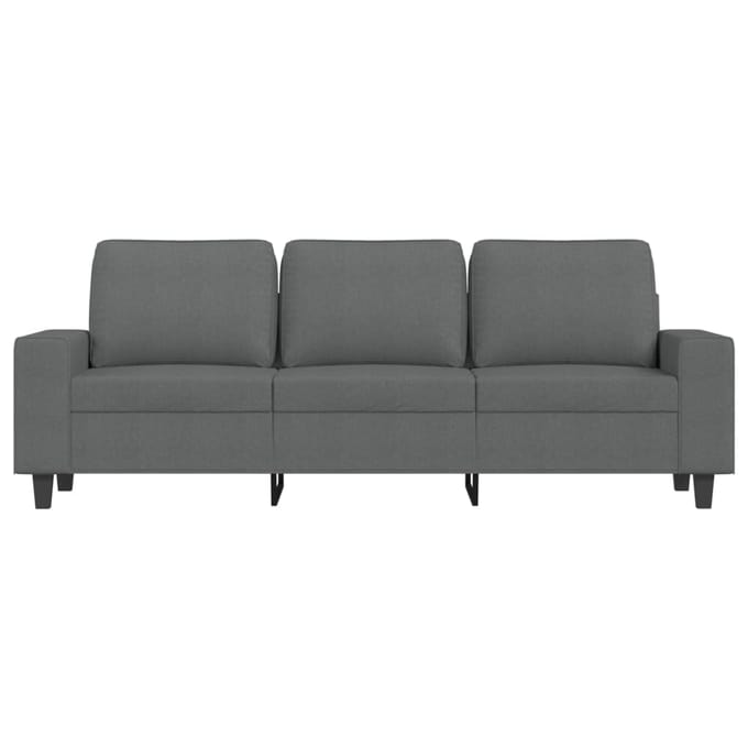 Vidaxl Bank 3-Zits, Donkergrijs, 180 Cm, Bekleed met Stof
