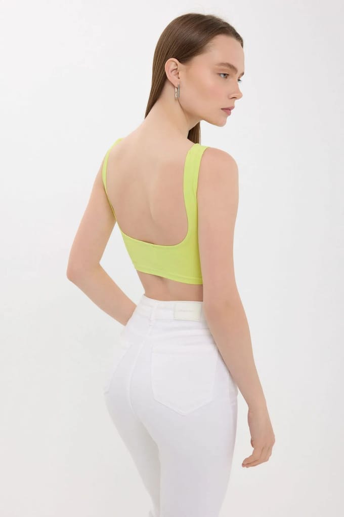 Mouwloze Ronde Hals Top met Rugdetail