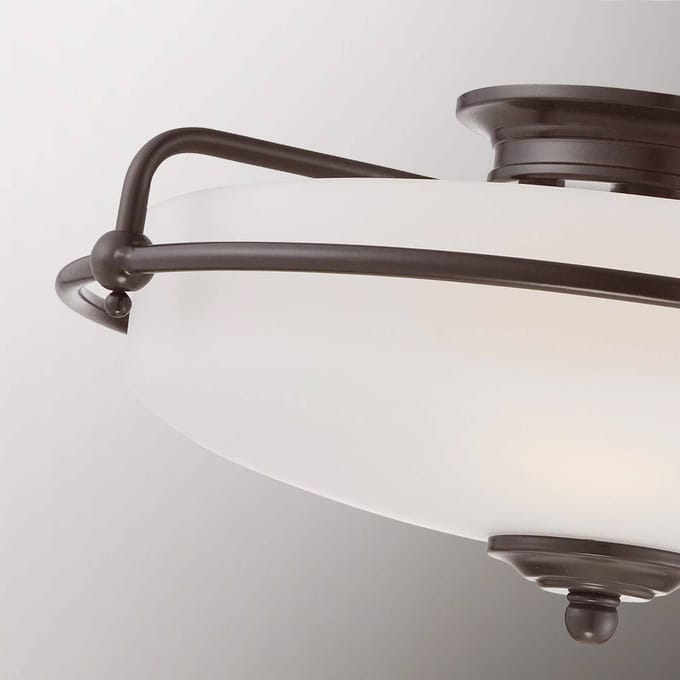 Quoizel LED Plafondlamp Griffin | 3X E27 Max 60W | Dimbaar | Palladian Bronze