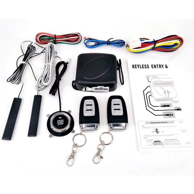 9 stuks auto SUV schakelaar keyless entry motor start alarm systeem drukknop afstandsbediening start stop auto black