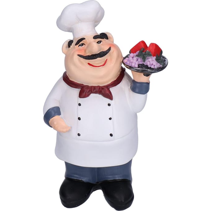 Chef Figuur Decor Huisdecoraties Ambachten voor Koffiebar Keuken Eetkamer Woonkamer beige