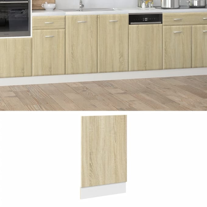 vidaXL - Frontpaneel - vaatwasser - Lyon - 45x3x67 - cm - bewerkt - hout - sonoma - eiken