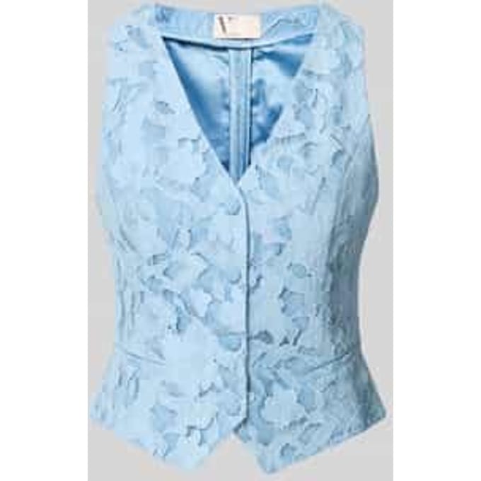 regular fit bodywarmer met all-over kant
