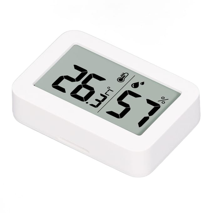 Thermometer Hygrometer LCD Display AM PM Fahrenheit Celsius Schakelbaar Real-Time Monitoring Datum Klok Mini black