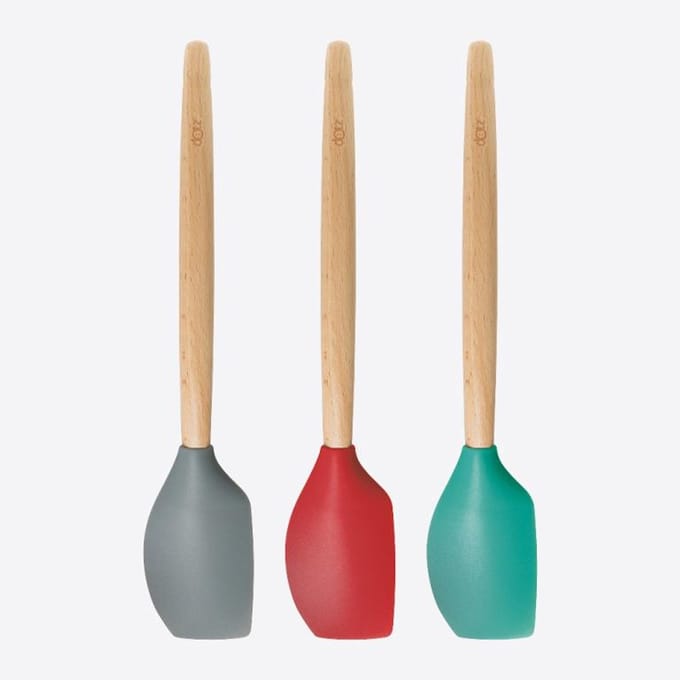 Dotz spatel met beuken handvat rood; grijs of aquablauw 33cm