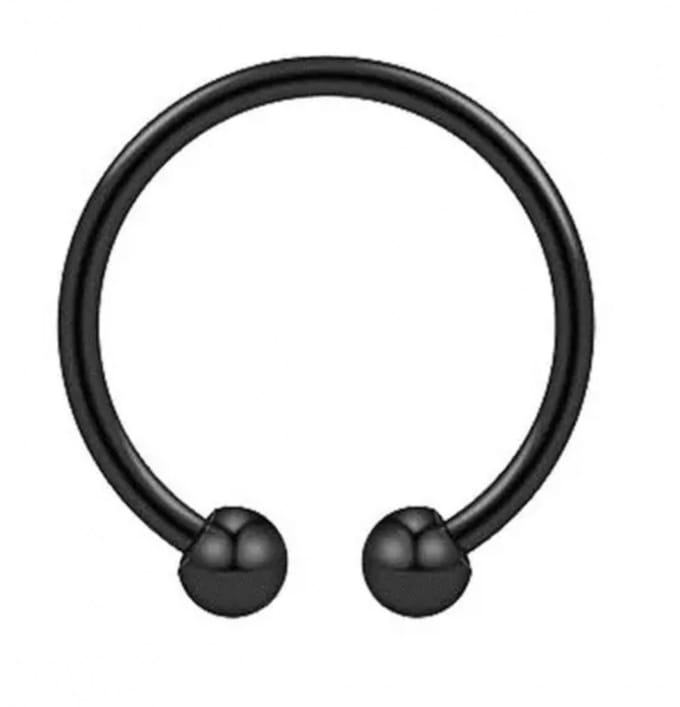 Nep piercing Zwart- neus - Charme Bijoux