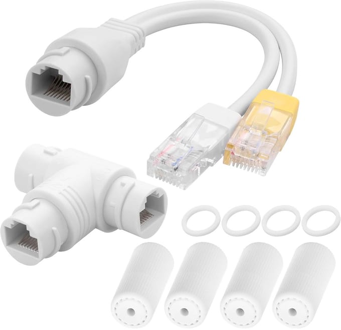 Waterdichte PoE combi set voor netwerk en beveiliging