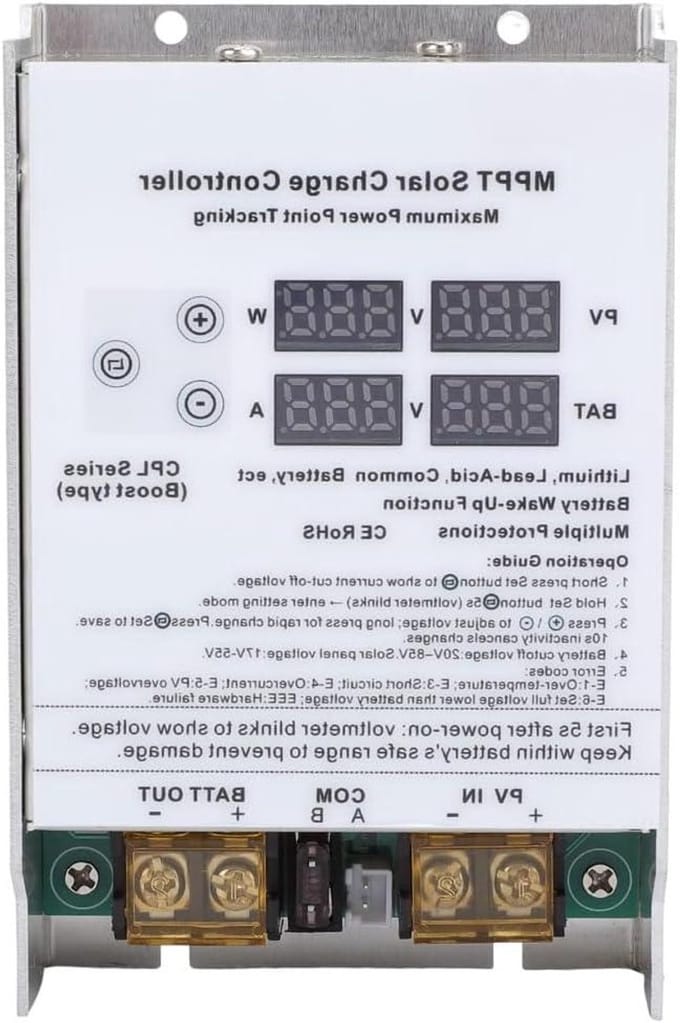 Solar Laadregelaar - MPPT Controller - Off-grid Systemen - Automatische Spanningsherkenning - 600W - Zwart