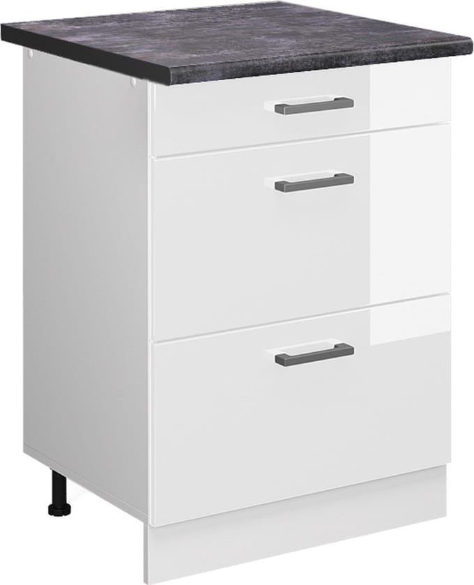 Vicco R-Line Keukenonderkast – 60 cm met laden, WB Antraciet Wit Hoogglans
