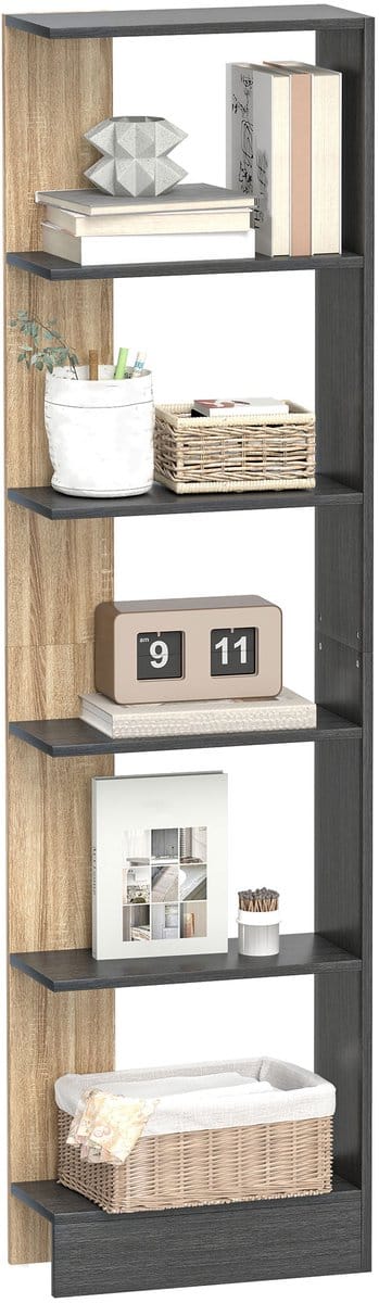 HOMCOM Opbergrek - Hout - 45x21x170cm - Zwart