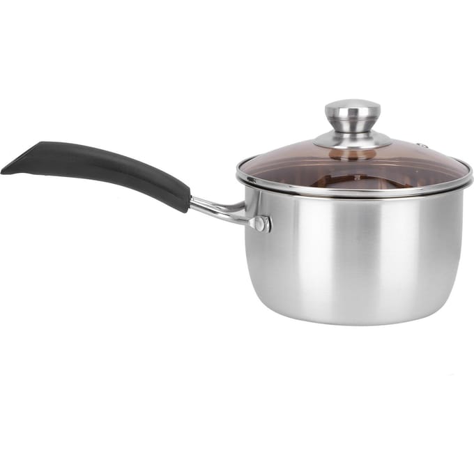 Casserole à lait à une poignée Casserole multifonction pour soupe Casserole pour ragoût Casserole pour aliments pour bébé Casserole à sauce Casserole de cuisine gray