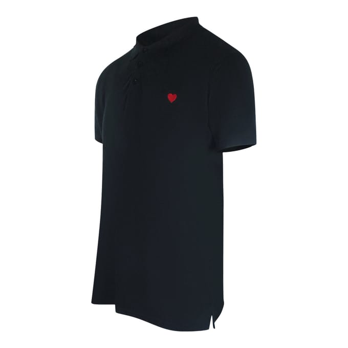 Love Moschino Polo Shirt Met Klein Hartje, Zwart