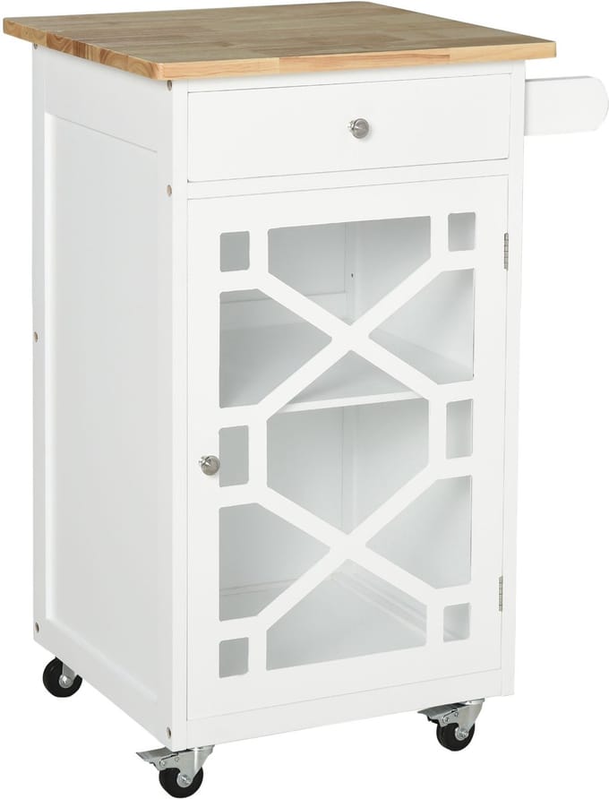 HOMCOM Keukenwagen - MDF - 63x45x86cm - Wit