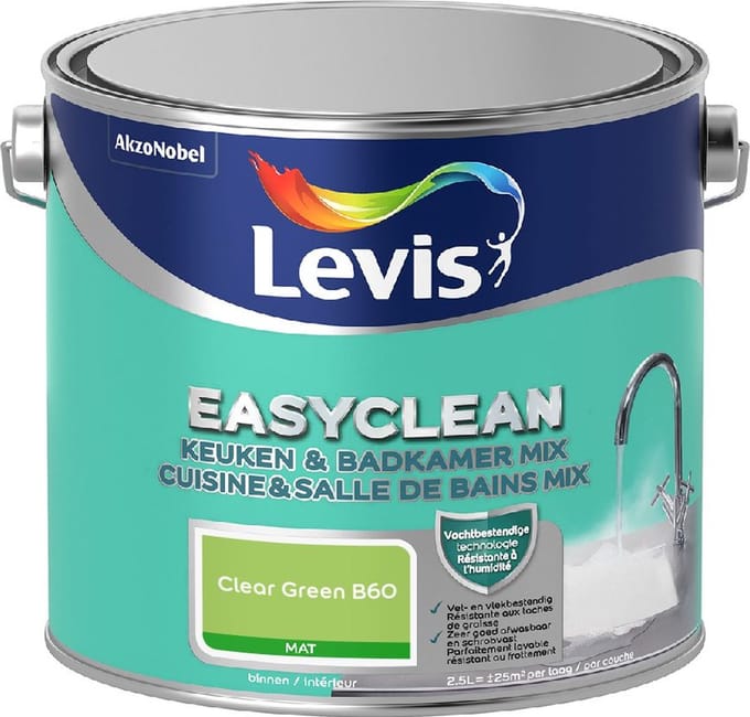 Levis - Easyclean Keuken & Badkamer Mix - Clear Green B60 - Mengverf - 2,5 L