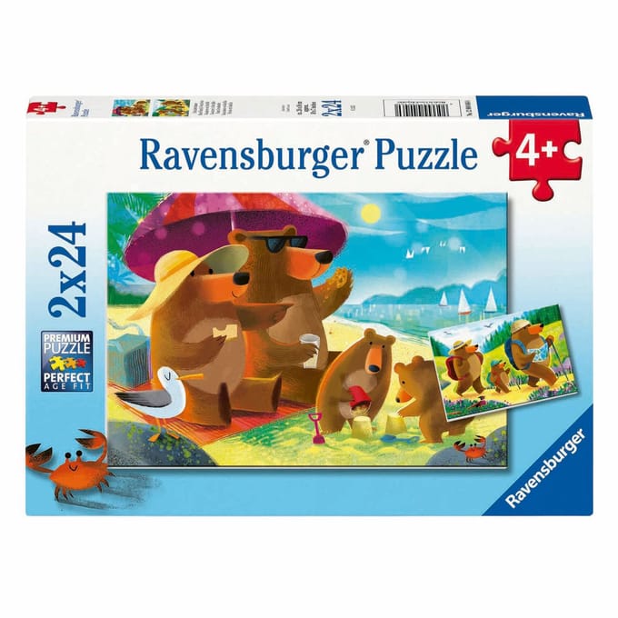 Ravensburger puzzel Bear Family Vacations - Legpuzzel - 2x24 stukjes