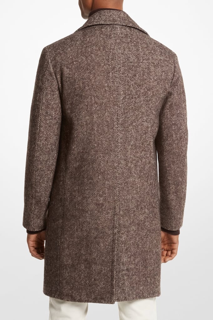 Michael Kors Double Breasted Peacoat Coat In  Chocolate Maat: L | Double-Breasted Mantels Outlet | Heren | Bruin