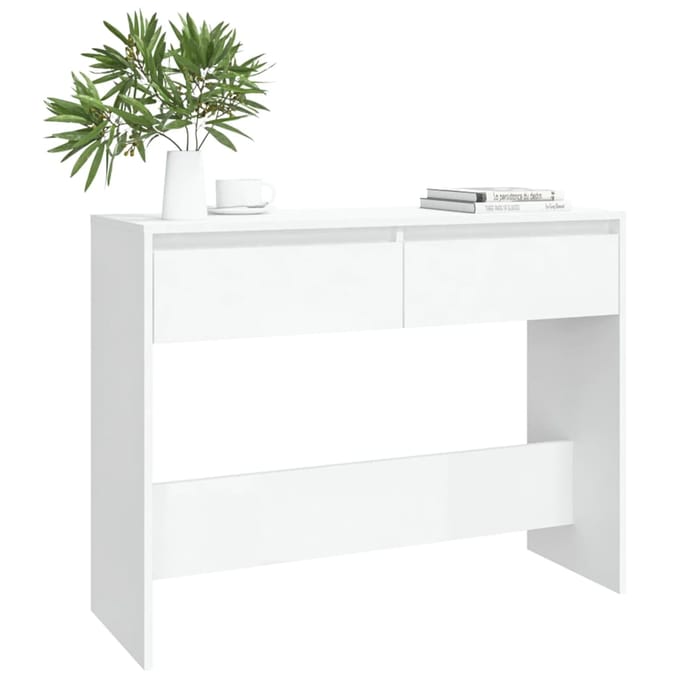 vidaXL - Wandtafel - 100x35x76,5 - bewerkt - hout - wit
