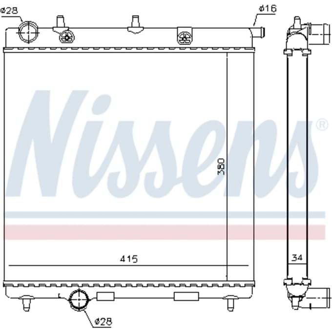 Radiator, motorkoeling NISSENS 63505