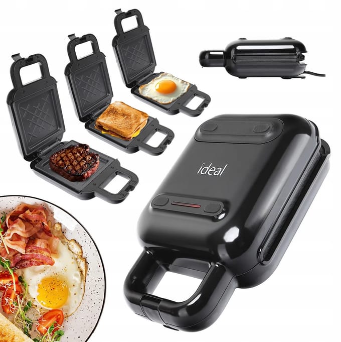 Ideal IK2500 - Multifunctionele Sandwich Toaster - 1200W - Antiaanbaklaag