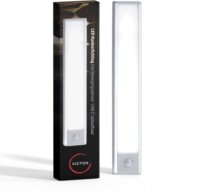 LED Kastverlichting met bewegingssensor - 20 cm - USB-C Oplaadbaar - 3 Kleurtemperaturen - Magnetisch - Draadloos - Zilver