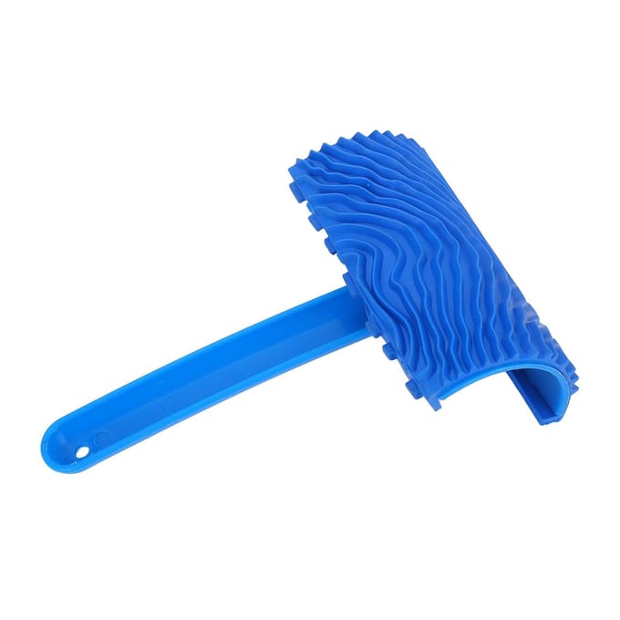 Blauwe Verfroller met Houten Nerf Effect met Handvat DIY Wanddecoratie Gereedschap blue