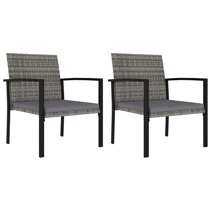 vidaXL - Tuinstoelen - 2 - st - poly - rattan - grijs