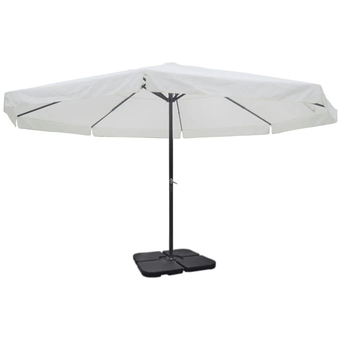 vidaXL - Parasol - met - draagbare - voet - aluminium - (wit)