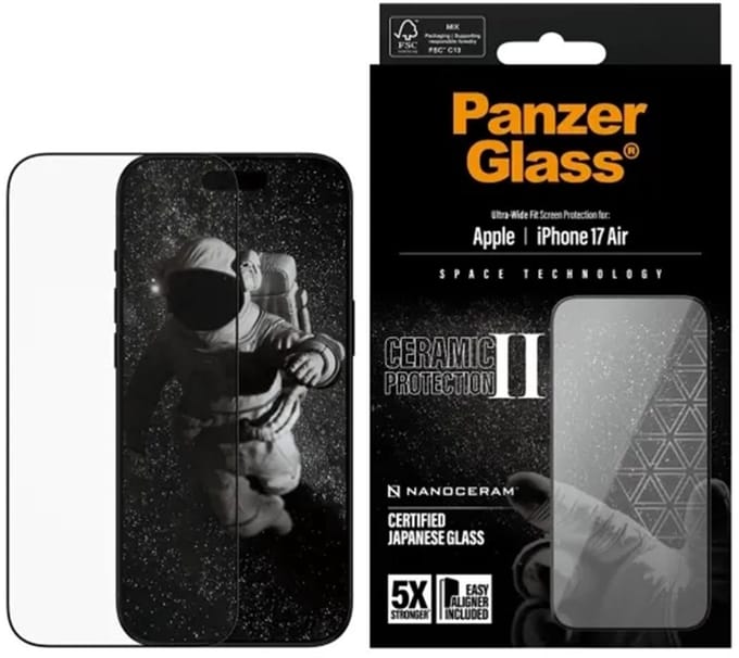 PanzerGlass Screenprotector geschikt voor Apple iPhone Air Glazen | PanzerGlass Ultra Wide Fit Screenprotector - Case Friendly