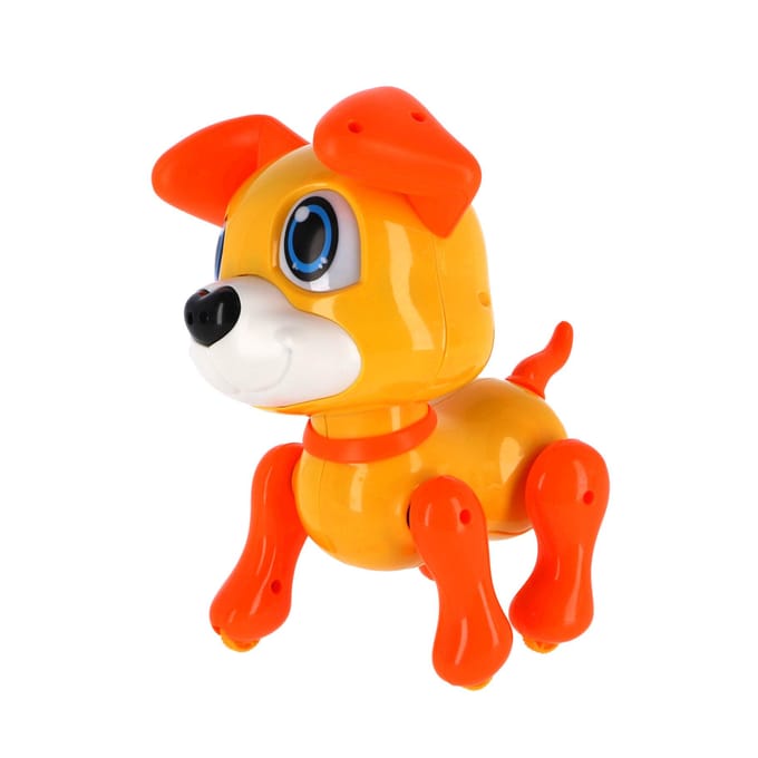 Robot Puppy Rick 20 cm + Licht en Geluid Geel/Oranje
