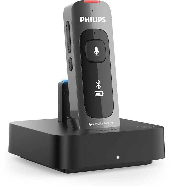 Philips SpeechMike Ambient draagbare AI-assistent PSM5000/00 - Desktop edition - AI Dicteermicrofoon - Geoptimaliseerd voor AI-gestuurde workflows - Dockingstation - Wireless