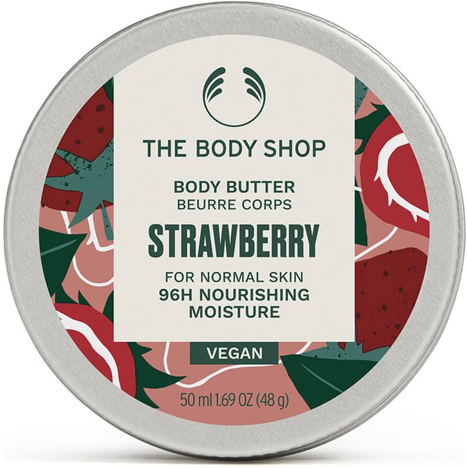 Strawberry Body Butter 50 ml – 96-Hour Intense Hydration For Normal Skin, Fruity Fragrance, Deep Nourishing Formula, Smooth Skin Texture, Travel Size Jar, Daily Post-Shower Routine, Perfect For Gift Sets