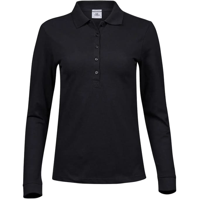 Tee Jays - Women´s Luxury Stretch Long Sleeve Polo - Black - M