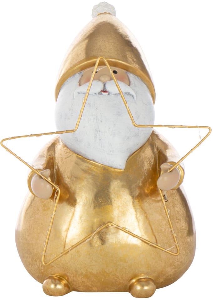 J-Line figuur Kerstman Bril - polyresin - goud - small