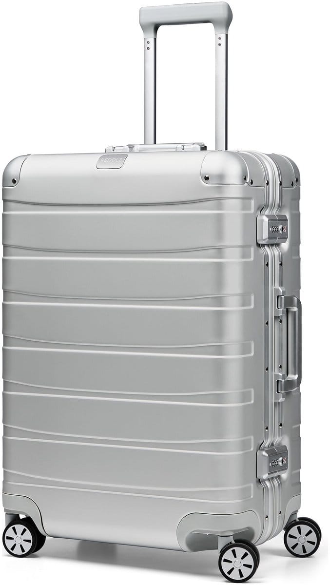 Redolz Pro Aluminium Trolley M Aluminium 66 cm - Harde bagage - TSA slot - silver