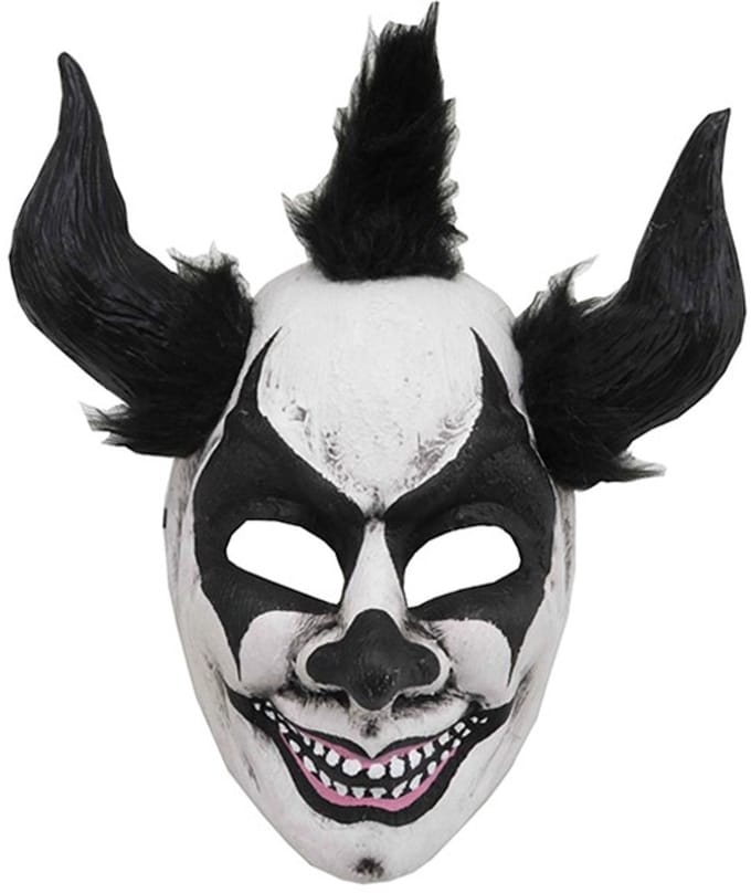 Faram - Horror Clown Masker - Dodenmasker - Zwart/Wit