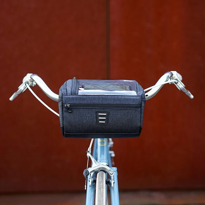 Fietstas Stuur Tas Racefiets Voorframe Tas 6INCH Touchscreen Telefoonhouder gray