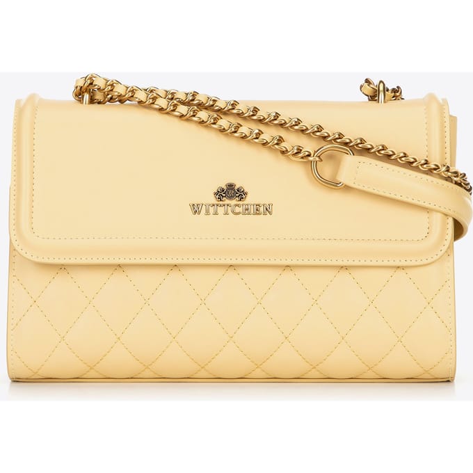 Wittchen Dames Messenger Bag van natuurlijk leer met stiksel geel natuurlijk