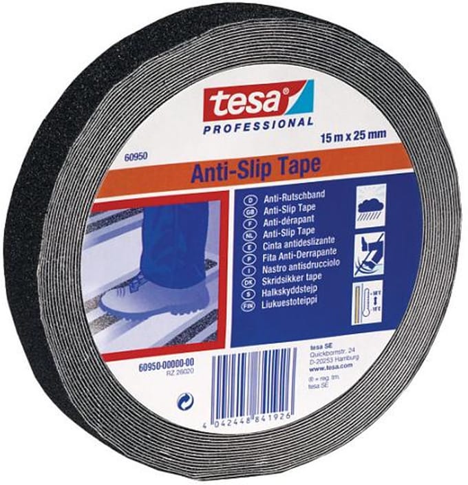 Tesa - Antislip Tape - 15m x 25mm - PVC - Zwart