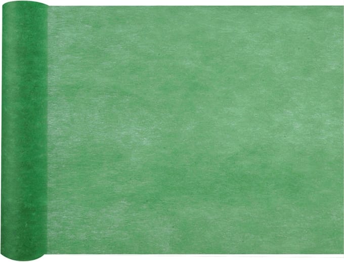 Feest tafelkleed met tafelloper op rol - wit/groen - 10 meter