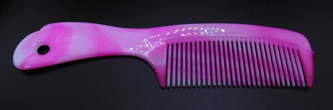 Grote handvat kam roze