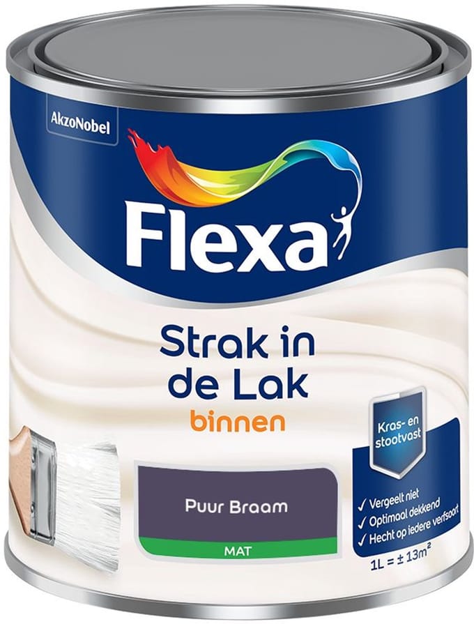 Flexa - Strak In De Lak Binnenlak Mat - Puur Braam - Mengverf - 1 L