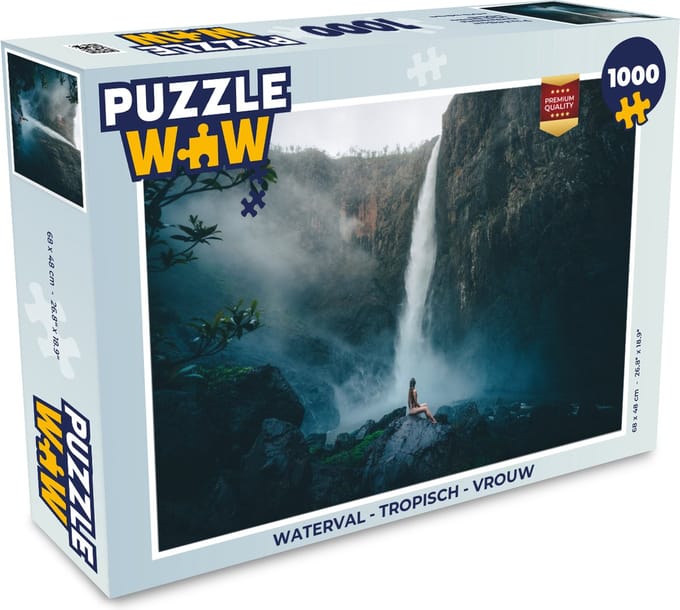 Puzzel Waterval - Tropisch - Vrouw - Legpuzzel - Puzzel 1000 stukjes volwassenen